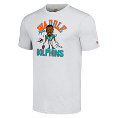 Jaylen Waddle Miami Dolphins Homage Unisex Caricature Player Tri-Blend T-Shirt Anthracite | NFL
