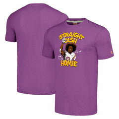 Randy Moss Minnesota Vikings Unisex Homage Caricature Retired Player Tri-Blend T-Shirt Heathered Purple | NFL