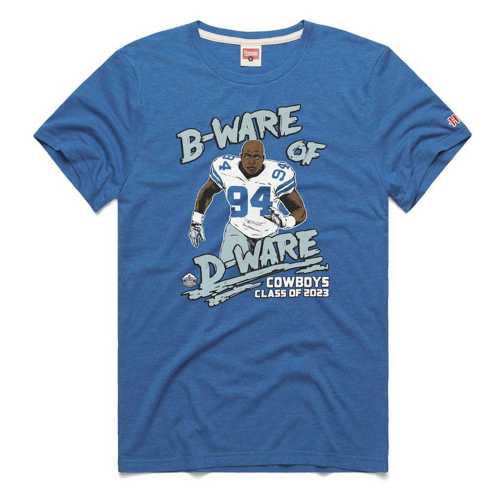 DeMarcus Ware Dallas Cowboys Homage Unisex Caricature Retired Player Tri-Blend T-Shirt Royal | NFL