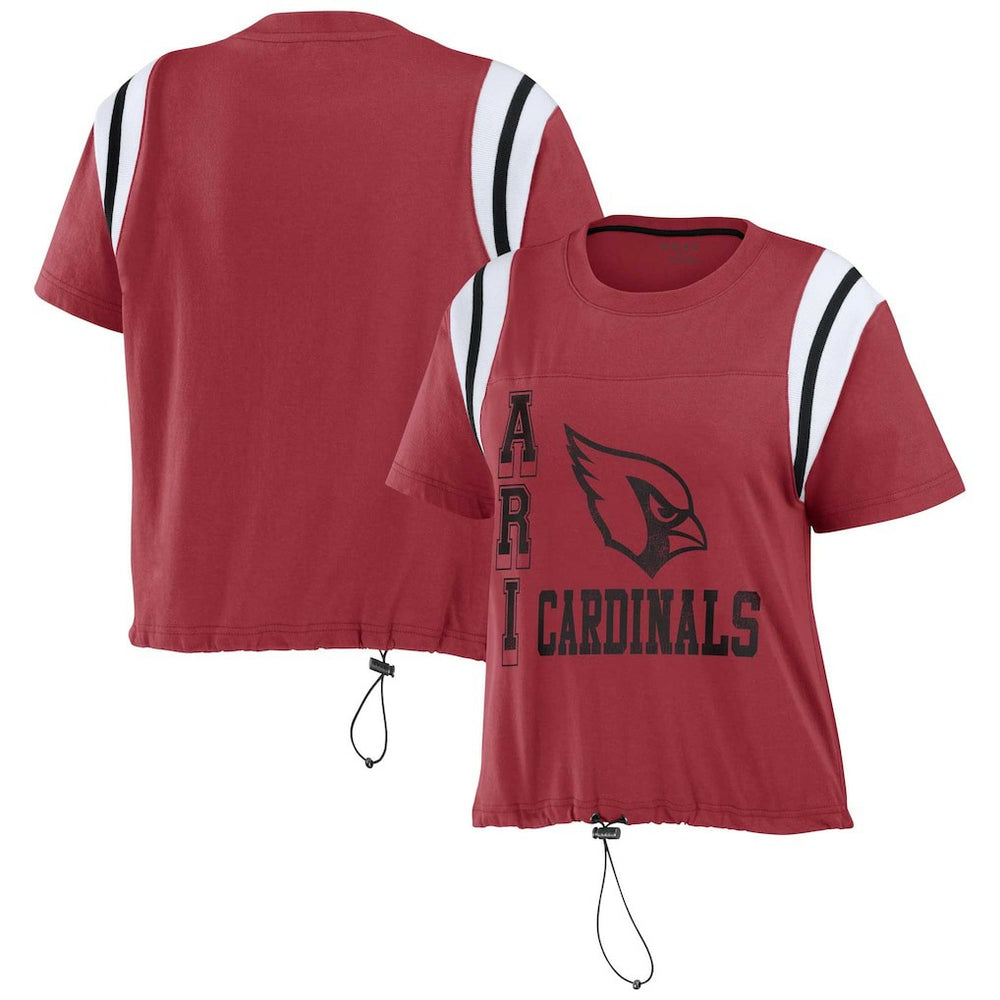 Arizona Cardinals WEAR by Erin Andrews Women's Cinched Colorblock T-Shirt Cardinal | NFL