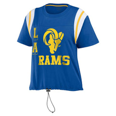 Los Angeles Rams WEAR by Erin Andrews Women's Cinched Colorblock T-Shirt Royal | NFL