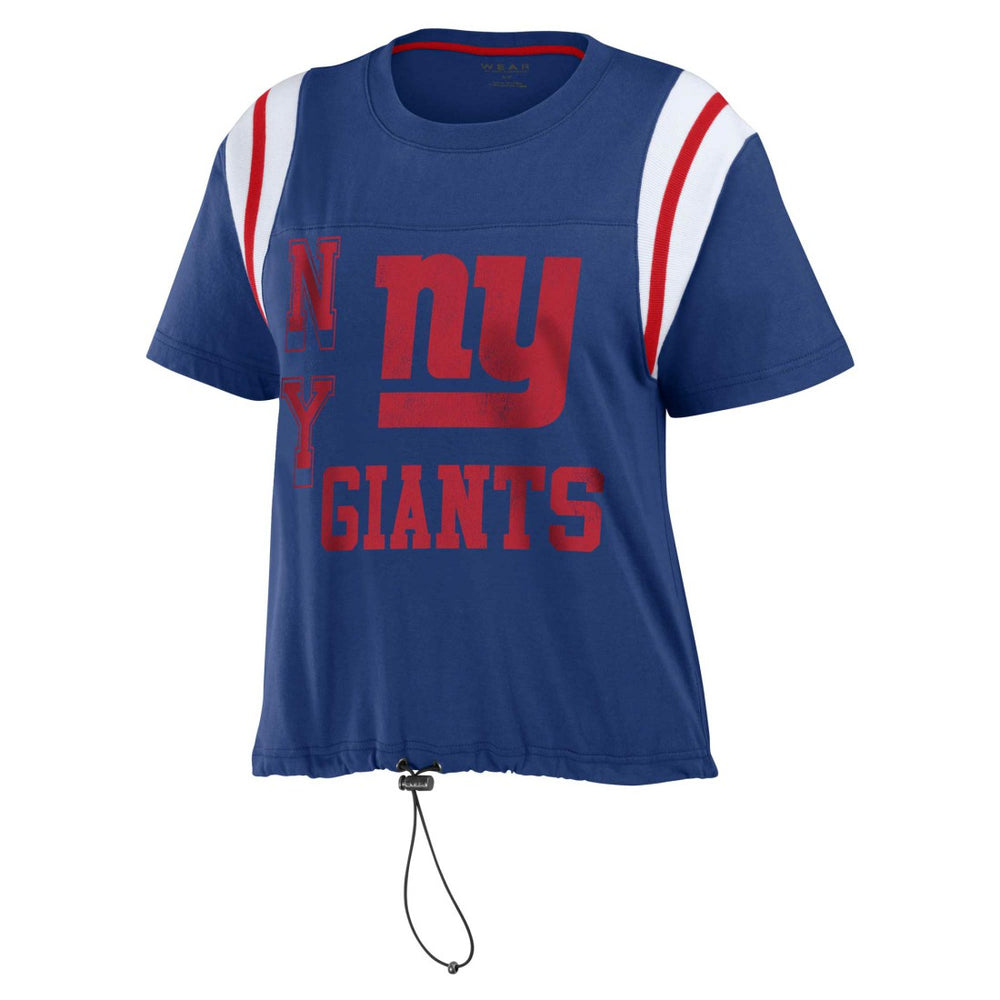 New York Giants WEAR by Erin Andrews Women's Cinched Colorblock T-Shirt Royal | NFL