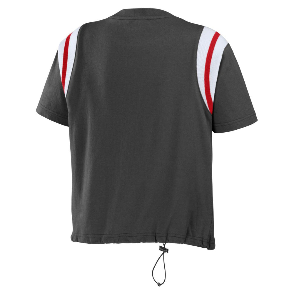 Tampa Bay Buccaneers WEAR by Erin Andrews Women's Cinched Colorblock T-Shirt Pewter | NFL