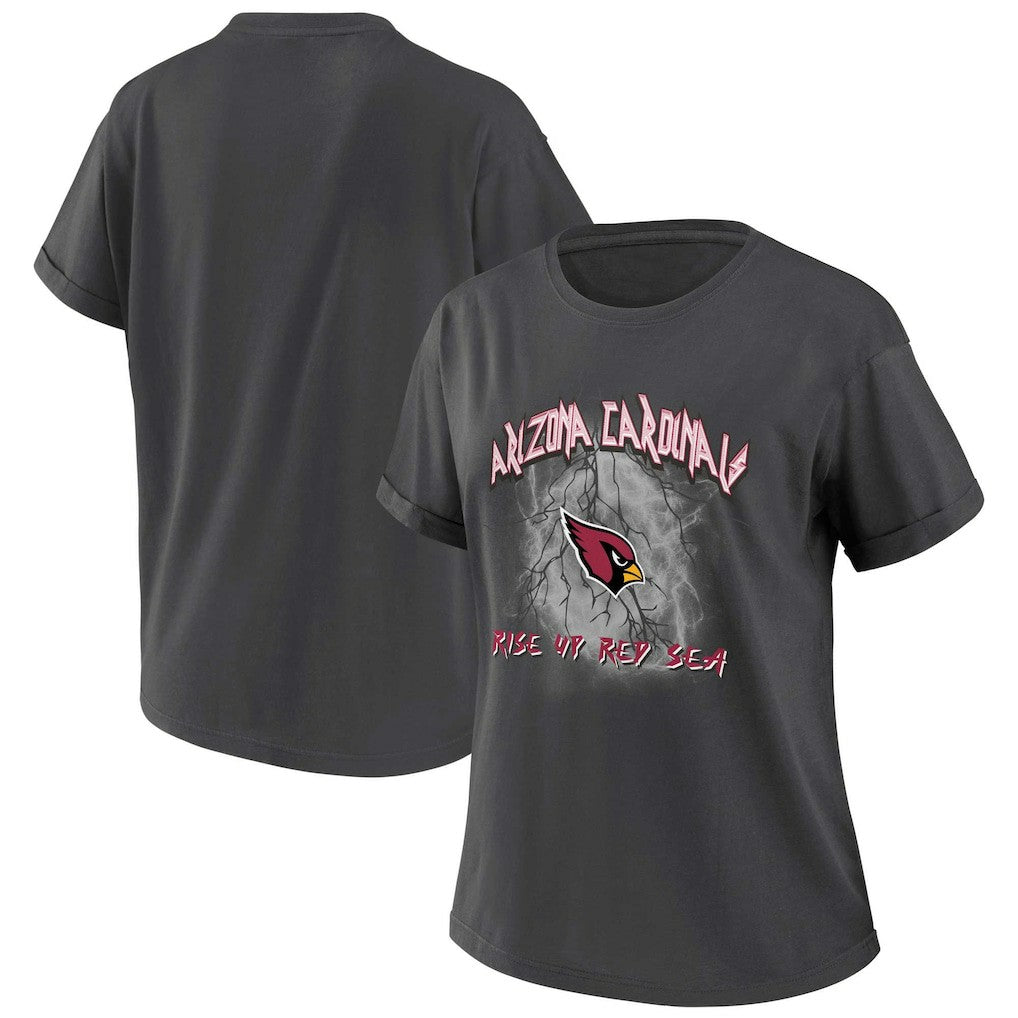 Arizona Cardinals WEAR by Erin Andrews Women's Boyfriend T-Shirt Charcoal | NFL