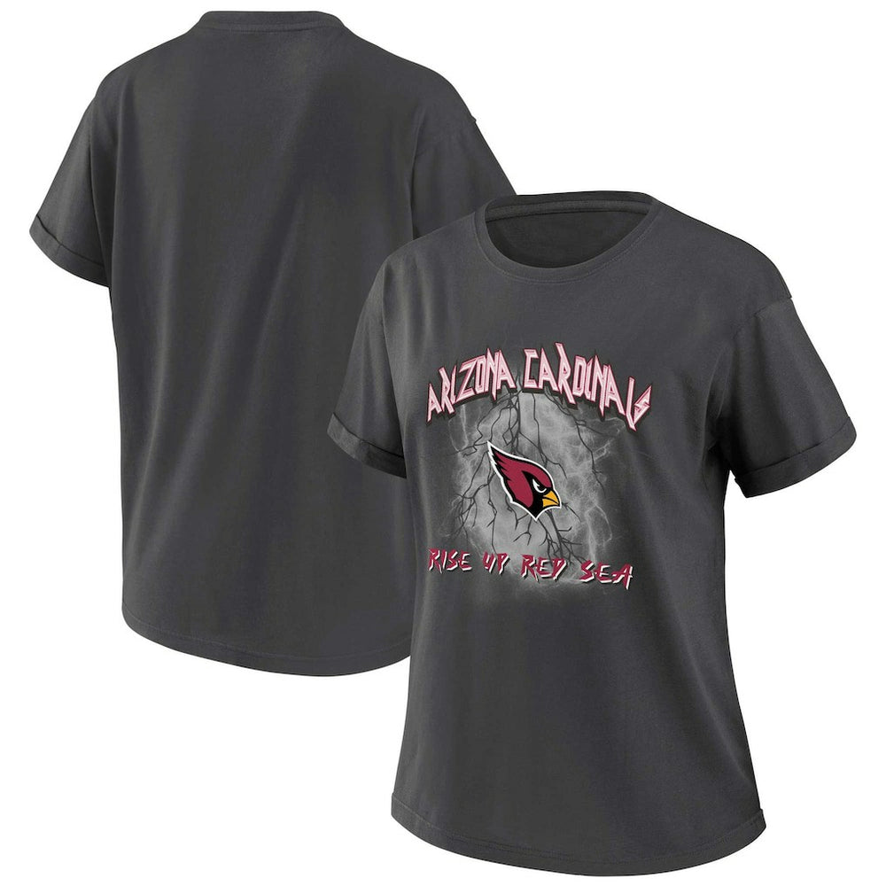 Arizona Cardinals WEAR by Erin Andrews Women's Boyfriend T-Shirt Charcoal | NFL