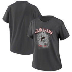 Atlanta Falcons WEAR by Erin Andrews Women's Boyfriend T-Shirt Charcoal | NFL