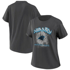 Carolina Panthers WEAR by Erin Andrews Women's Boyfriend T-Shirt Charcoal | NFL