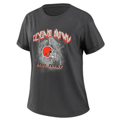 Cleveland Browns WEAR by Erin Andrews Women's Boyfriend T-Shirt Charcoal | NFL