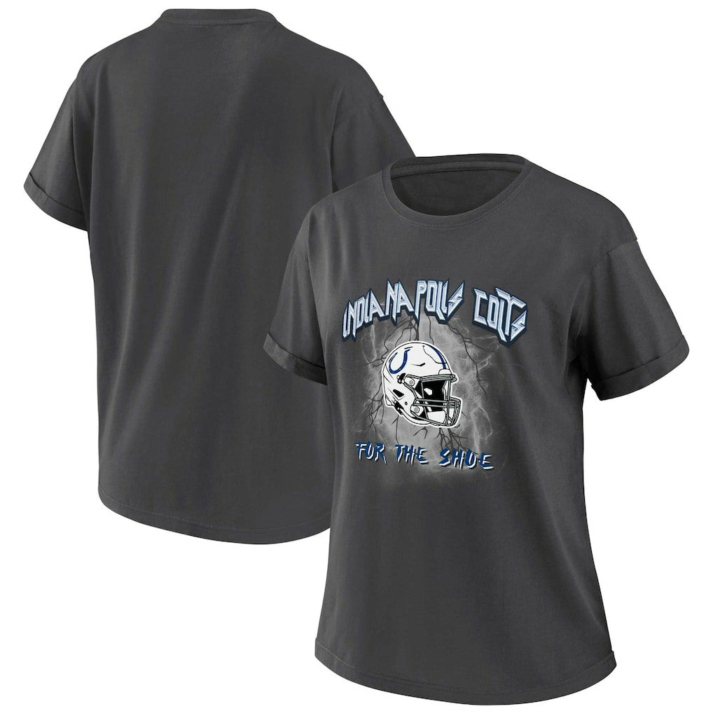 Indianapolis Colts WEAR by Erin Andrews Women's Boyfriend T-Shirt Charcoal | NFL
