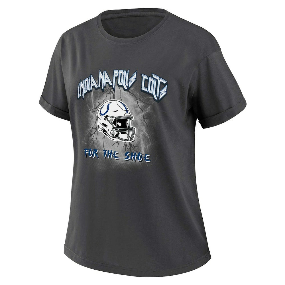 Indianapolis Colts WEAR by Erin Andrews Women's Boyfriend T-Shirt Charcoal | NFL