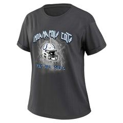 Indianapolis Colts WEAR by Erin Andrews Women's Boyfriend T-Shirt Charcoal | NFL