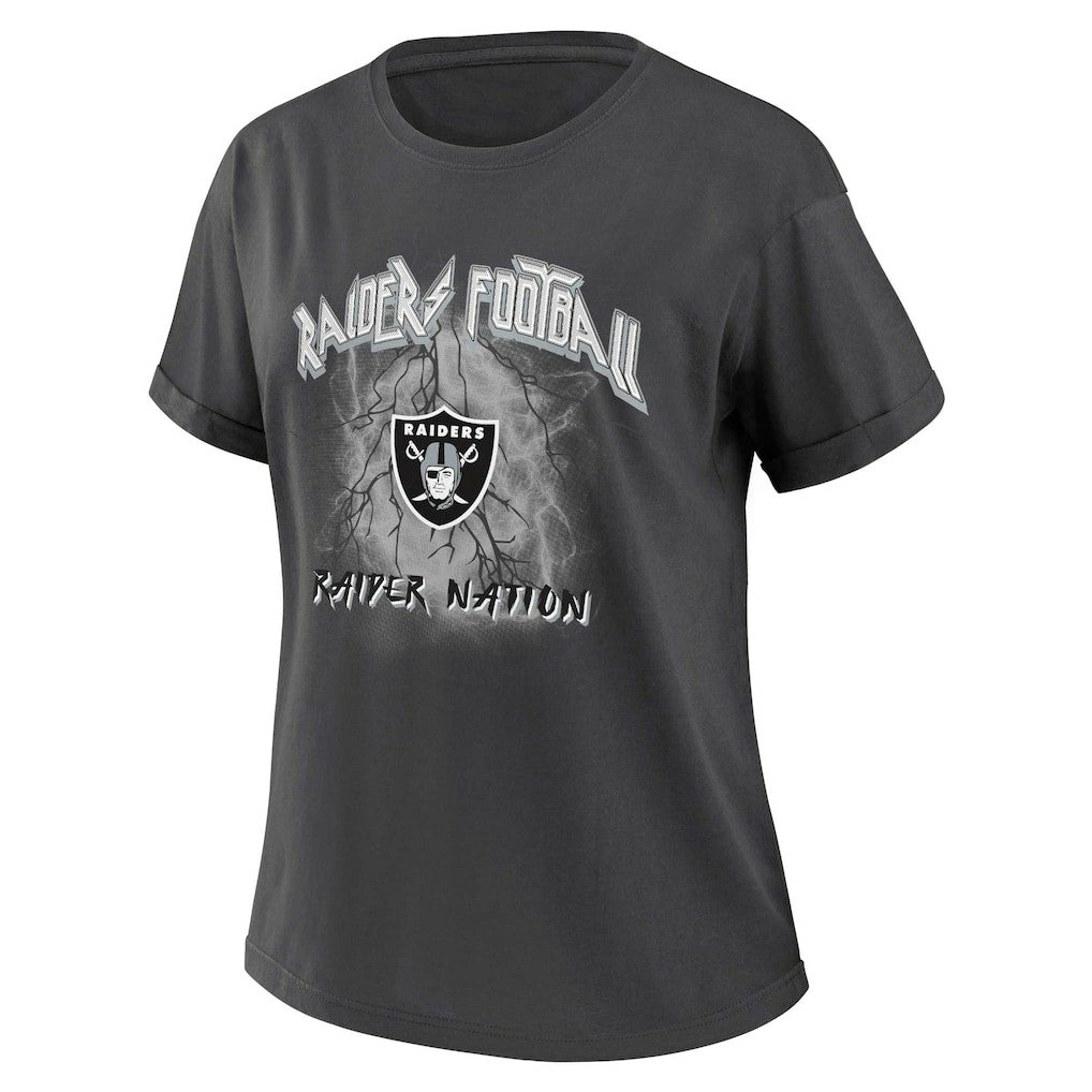 Las Vegas Raiders WEAR by Erin Andrews Women's Boyfriend T-Shirt Charcoal | NFL