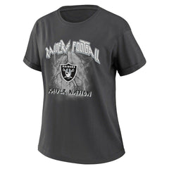 Las Vegas Raiders WEAR by Erin Andrews Women's Boyfriend T-Shirt Charcoal | NFL