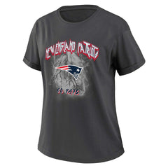 New England Patriots WEAR by Erin Andrews Women's Boyfriend T-Shirt Charcoal | NFL