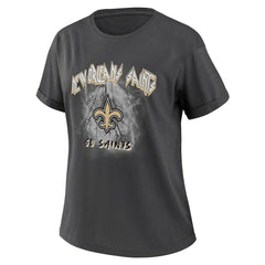 New Orleans Saints WEAR by Erin Andrews Women's Boyfriend T-Shirt Charcoal | NFL