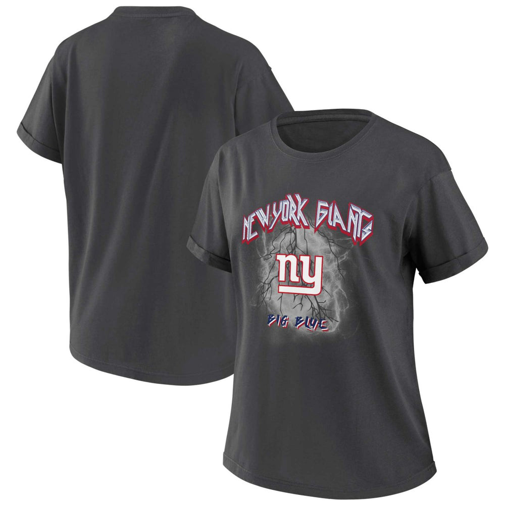 New York Giants WEAR by Erin Andrews Women's Boyfriend T-Shirt Charcoal | NFL