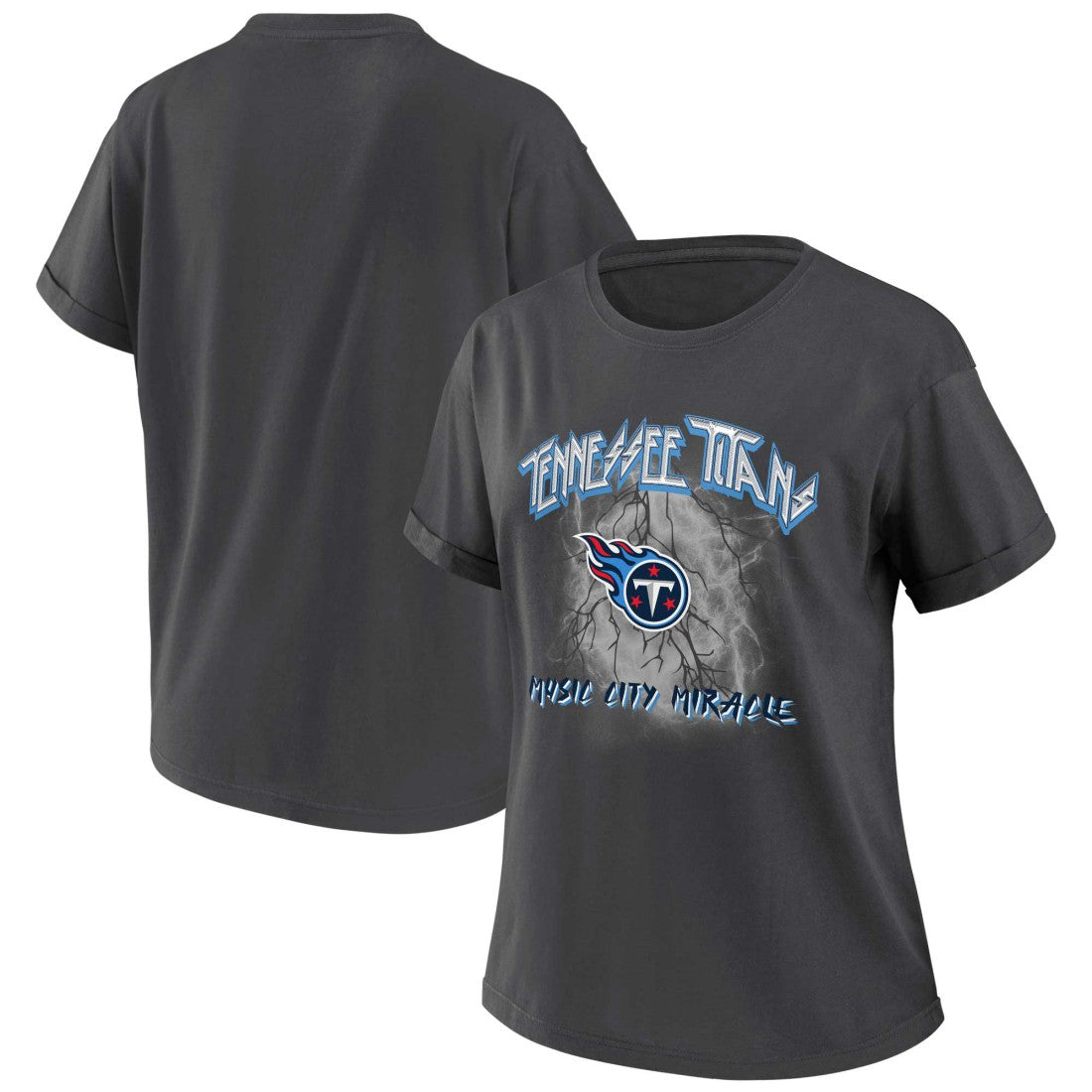 Tennessee Titans WEAR by Erin Andrews Women's Boyfriend T-Shirt Charcoal | NFL
