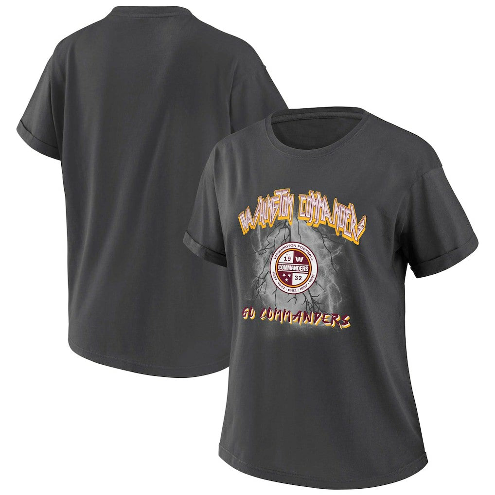 Washington Commanders WEAR by Erin Andrews Women's Boyfriend T-Shirt Charcoal | NFL