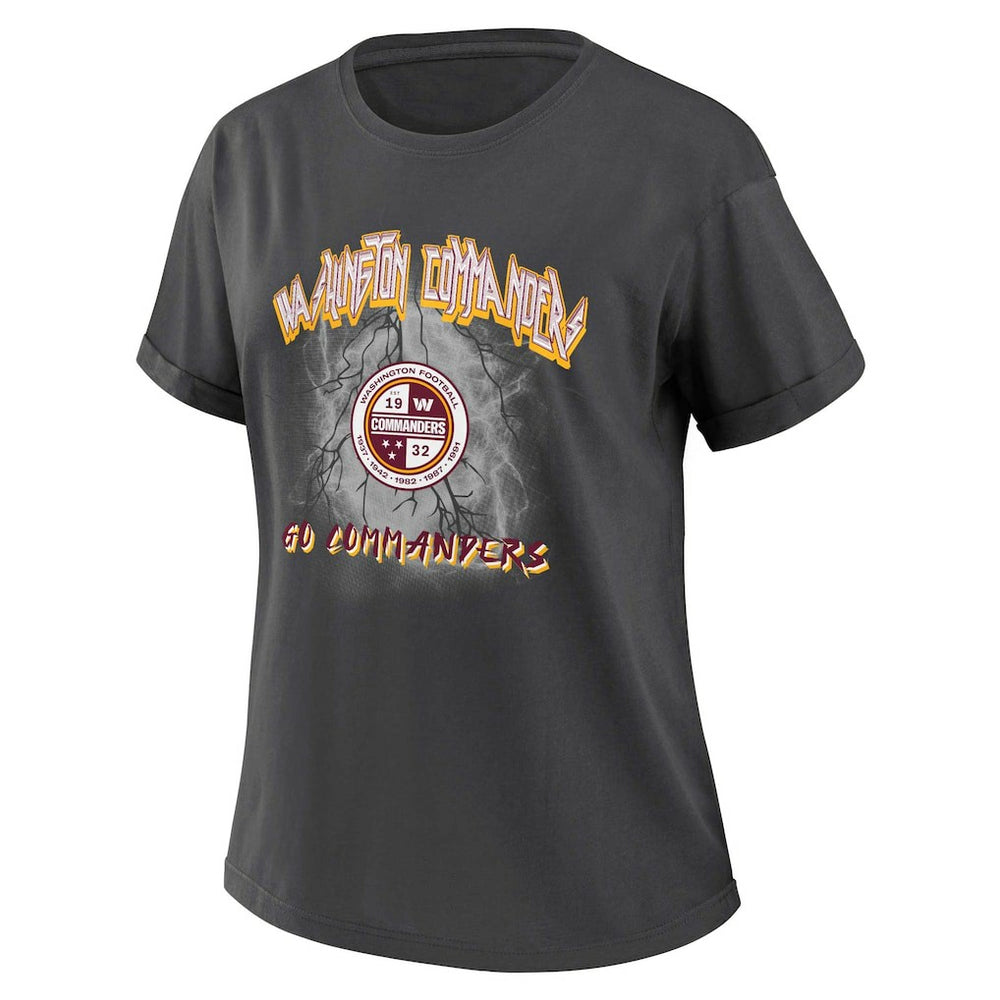 Washington Commanders WEAR by Erin Andrews Women's Boyfriend T-Shirt Charcoal | NFL