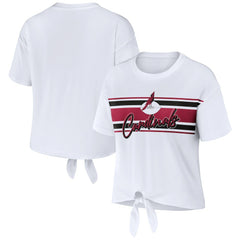 Arizona Cardinals WEAR by Erin Andrews Women's Front Tie Retro T-Shirt White | NFL