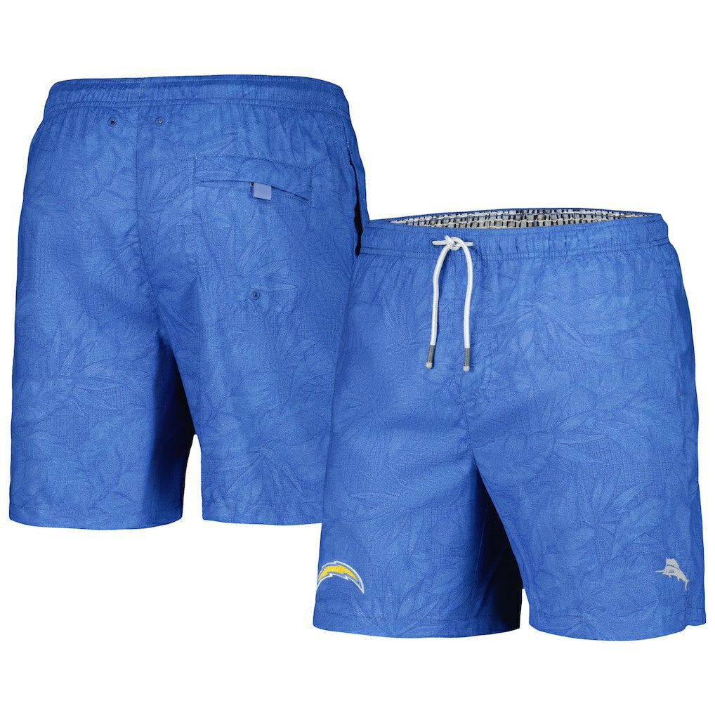 Los Angeles Chargers Naples Layered Leaves Swim Shorts Powder Blue | Tommy Bahama