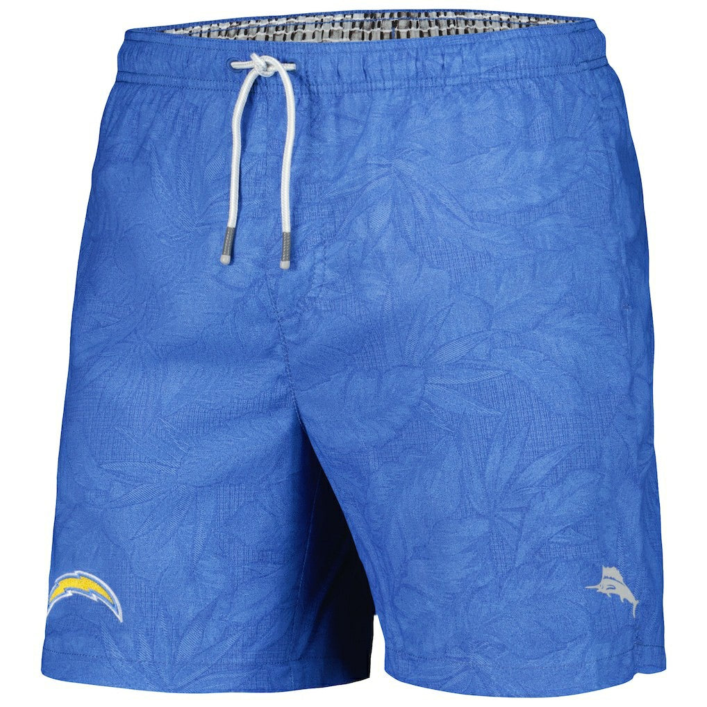 Los Angeles Chargers Naples Layered Leaves Swim Shorts Powder Blue | Tommy Bahama