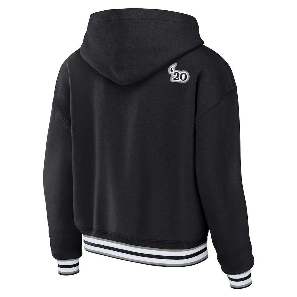Las Vegas Raiders WEAR by Erin Andrews Women's Lace-Up Pullover Hoodie Black | NFL