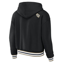 New Orleans Saints WEAR by Erin Andrews Women's Lace-Up Pullover Hoodie Black | NFL