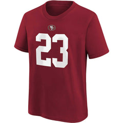 Christian McCaffrey San Francisco 49ers Youth Player Name & Number T-Shirt Scarlet | Nike for Sale