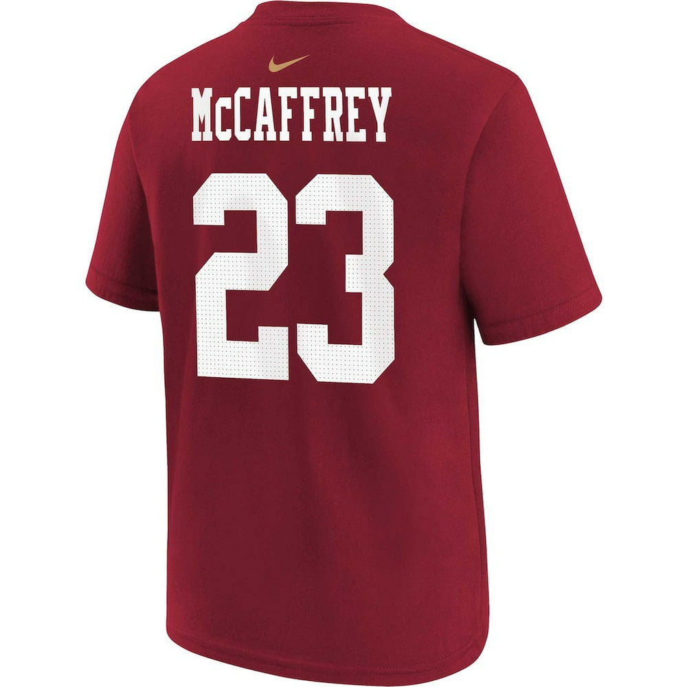 Christian McCaffrey San Francisco 49ers Youth Player Name & Number T-Shirt Scarlet | Nike for Sale