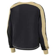 New Orleans Saints WEAR by Erin Andrews Women's Plus Size Colorblock Long Sleeve T-Shirt Black | NFL