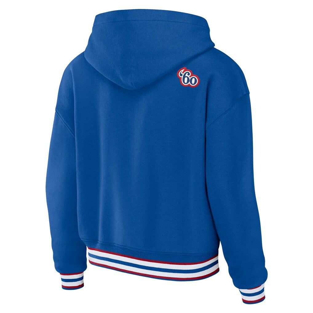 Buffalo Bills WEAR by Erin Andrews Women's Plus Size Lace-Up Pullover Hoodie Royal | NFL