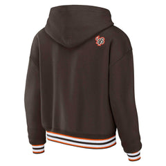Cleveland Browns WEAR by Erin Andrews Women's Plus Size Lace-Up Pullover Hoodie Brown | NFL