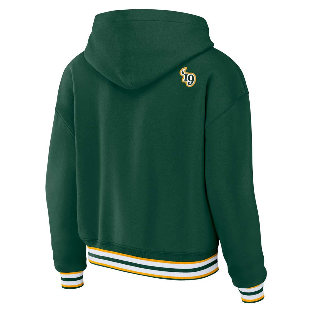 Green Bay Packers WEAR by Erin Andrews Women's Plus Size Lace-Up Pullover Hoodie Green | NFL