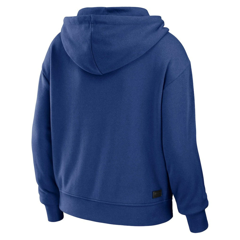 New York Giants WEAR by Erin Andrews Women's Plus Size Color Block Full-Zip Hoodie Royal/White | NFL