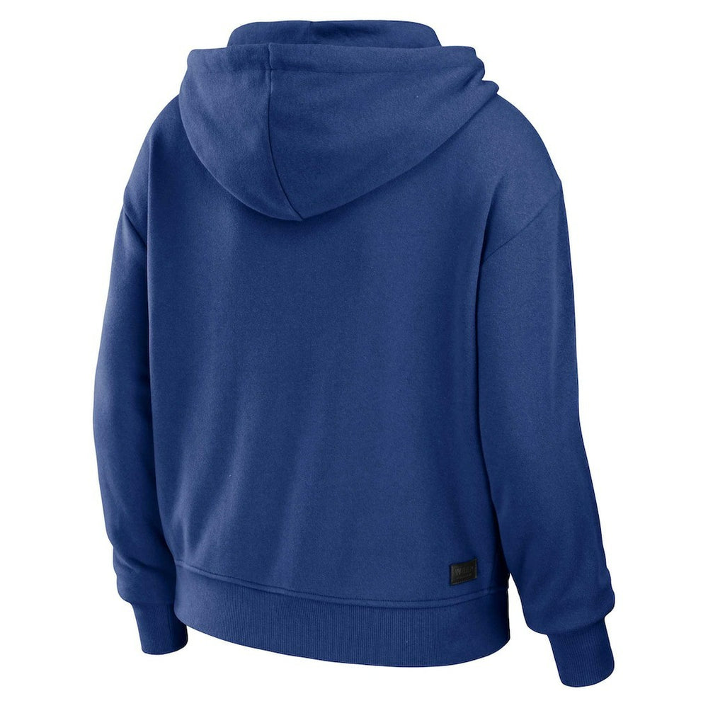 New York Giants WEAR by Erin Andrews Women's Plus Size Color Block Full-Zip Hoodie Royal/White | NFL
