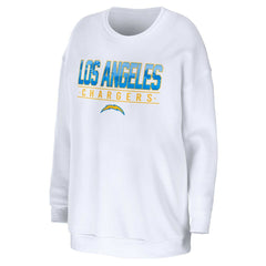 Los Angeles Chargers WEAR by Erin Andrews Women's Domestic Pullover Sweatshirt White | NFL
