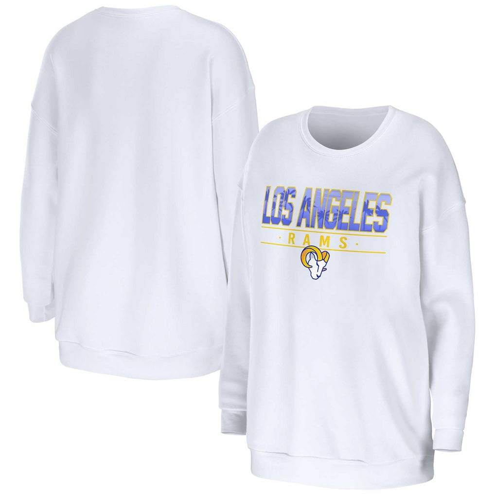 Los Angeles Rams WEAR by Erin Andrews Women's Domestic Pullover Sweatshirt White | NFL