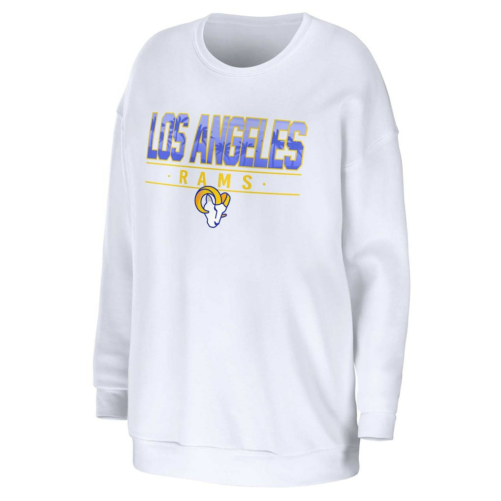 Los Angeles Rams WEAR by Erin Andrews Women's Domestic Pullover Sweatshirt White | NFL