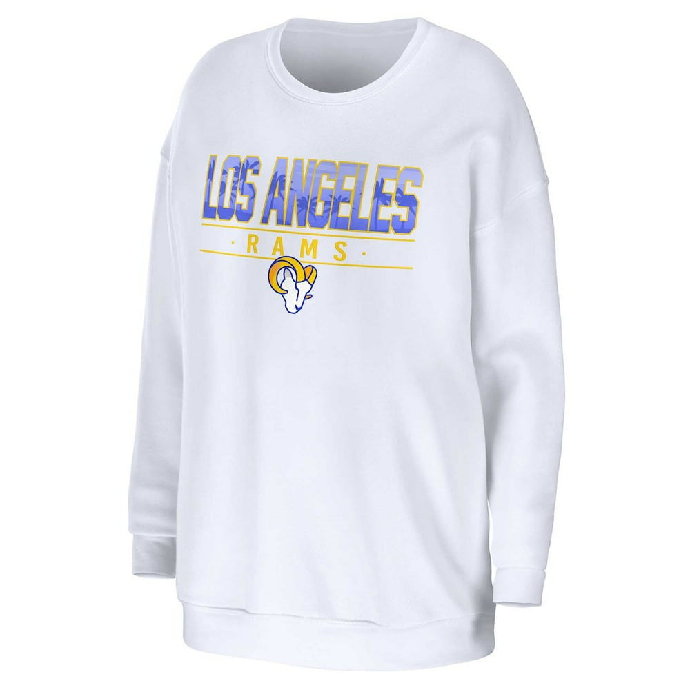 Los Angeles Rams WEAR by Erin Andrews Women's Domestic Pullover Sweatshirt White | NFL