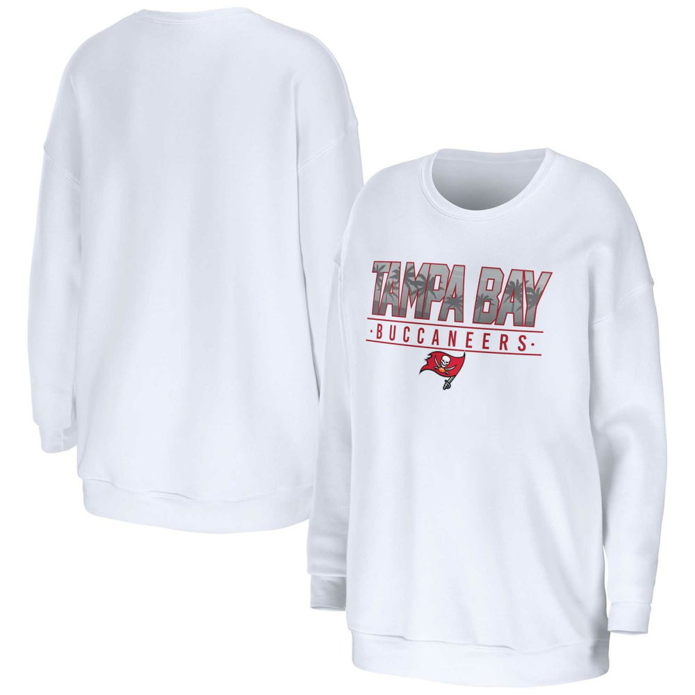 Tampa Bay Buccaneers WEAR by Erin Andrews Women's Domestic Pullover Sweatshirt White | NFL