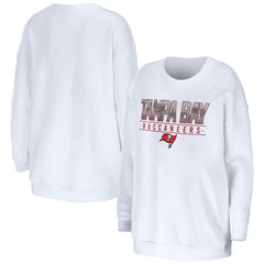 Tampa Bay Buccaneers WEAR by Erin Andrews Women's Domestic Pullover Sweatshirt White | NFL