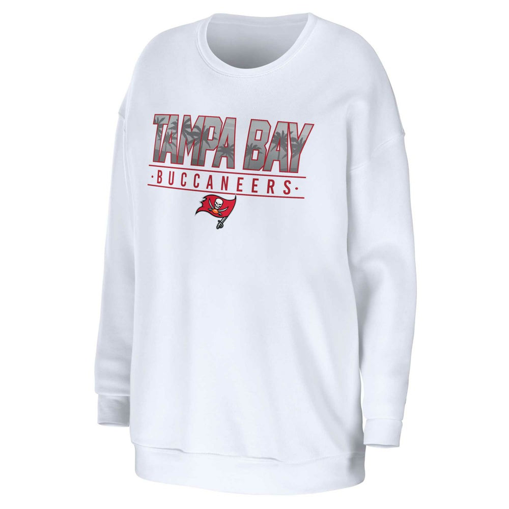 Tampa Bay Buccaneers WEAR by Erin Andrews Women's Domestic Pullover Sweatshirt White | NFL