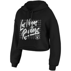 Las Vegas Raiders WEAR by Erin Andrews Women's Domestic Cropped Pullover Hoodie Black | NFL