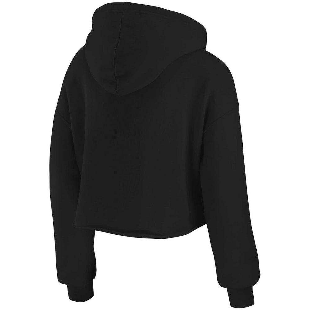 Miami Dolphins WEAR by Erin Andrews Women's Domestic Cropped Pullover Hoodie Black | NFL
