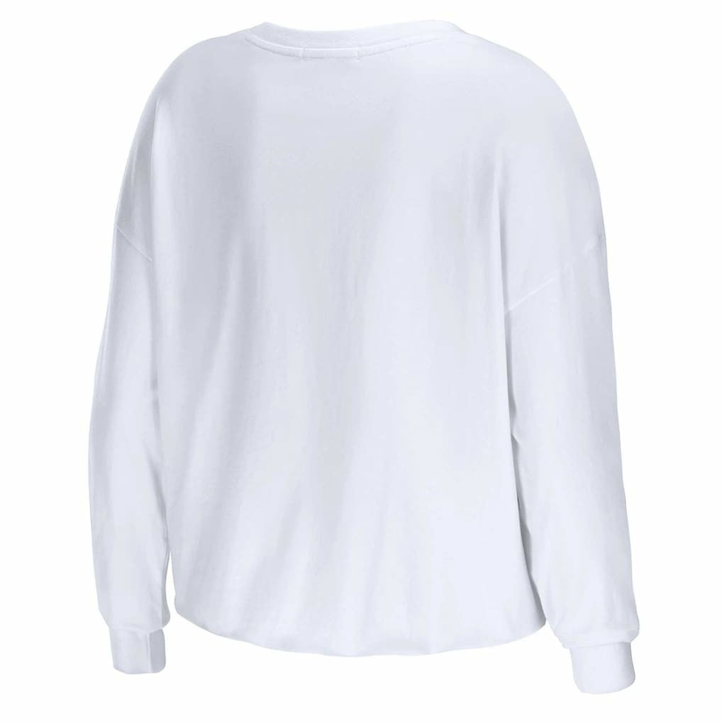 Arizona Cardinals WEAR by Erin Andrews Women's Domestic Cropped Long Sleeve T-Shirt White | NFL