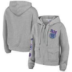 Buffalo Bills WEAR by Erin Andrews Women's Full-Zip Hoodie Heather Gray | NFL