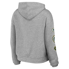 Green Bay Packers WEAR by Erin Andrews Women's Full-Zip Hoodie Heather Gray | NFL