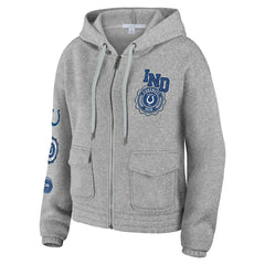 Indianapolis Colts WEAR by Erin Andrews Women's Full-Zip Hoodie Heather Gray | NFL