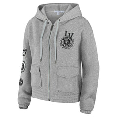 Las Vegas Raiders WEAR by Erin Andrews Women's Full-Zip Hoodie Heather Gray | NFL